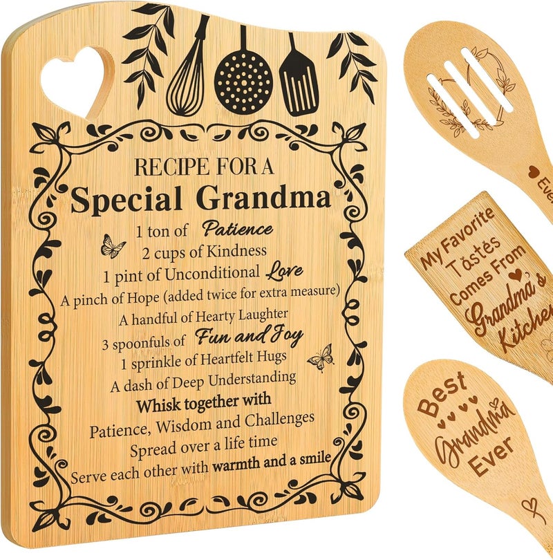 Aremdys Grandma Gifts, Grandma Birthday Gifts from Grandkids Cutting Board Set Kitchen Valentines Day Gift for Grandmother Practical Gifts Christmas Birthday Mother's Day Gifts Idea for Nana Gigi - Image 1